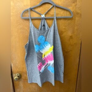 Disney Gray Sleeveless Graphic Tank Top